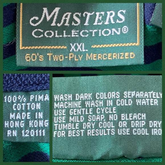 Masters Collection Striped Cotton Golf Polo XXL - Picture 9 of 9